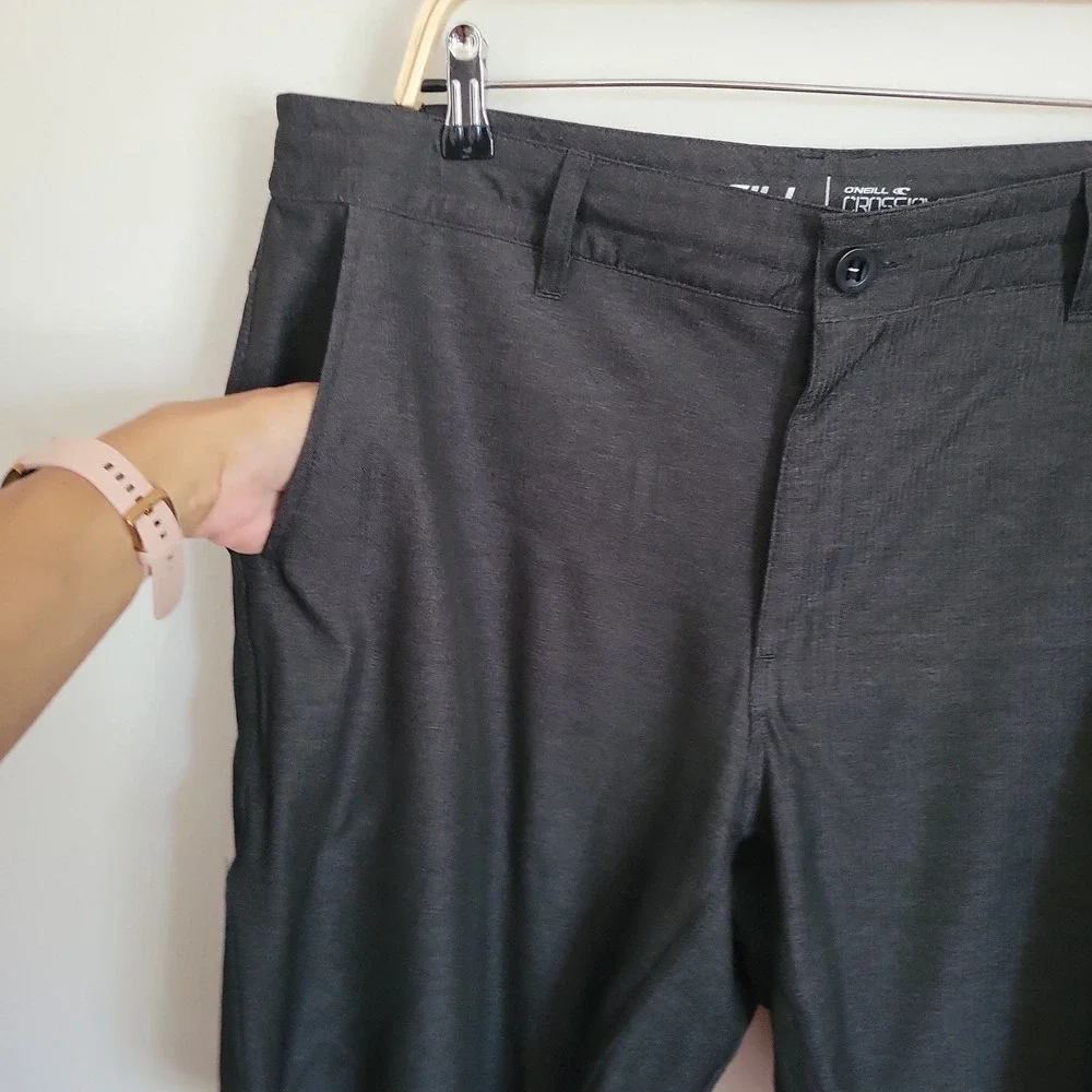 Oneill Crossover Hybrid Shorts 38 Charcoal Gray Athleisure Beach Casual Coastal